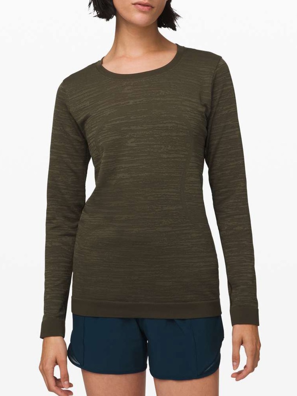 Lululemon Athletica Women’s Swiftly Relaxed Olive Green Long-Sleeve Crewneck